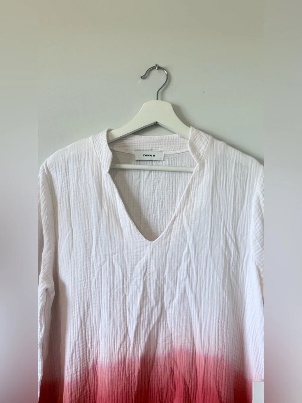 NWT YANA K DRESS COTTON OMBRÉ COLOR VACATION TRAVEL CASUAL WOMEN L COMFORT
